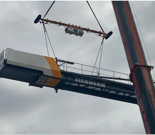 Vita Load Navigator controlling a suspended Liebherr crane component