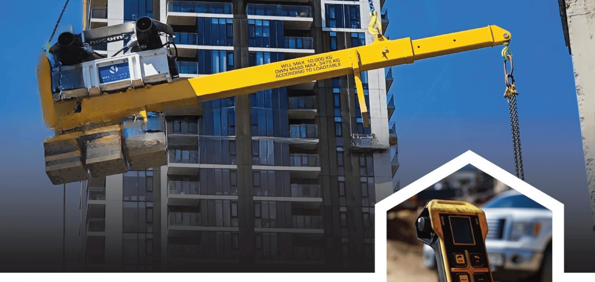 RocketLever offset lifting system with VLN and a remote pendant inset